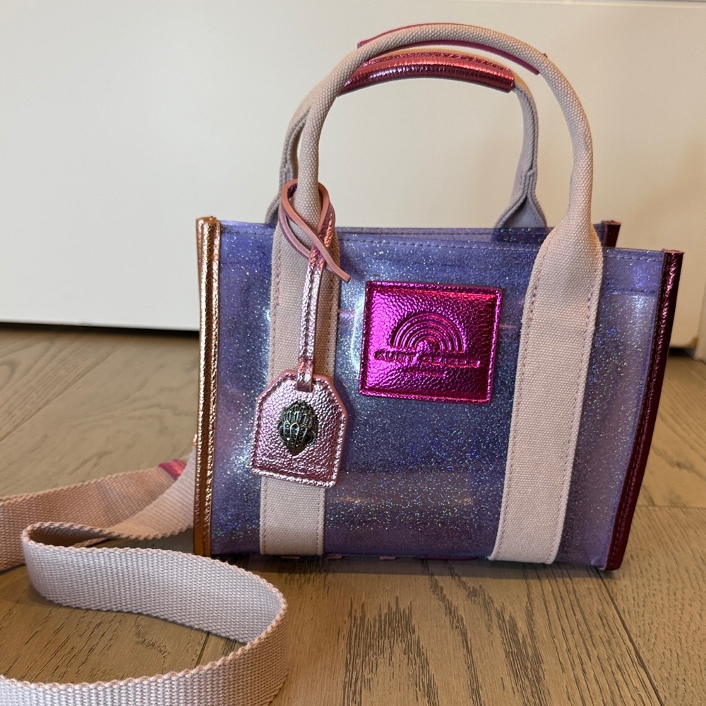 Kurt Geiger Pink and Purple Glitter Tote